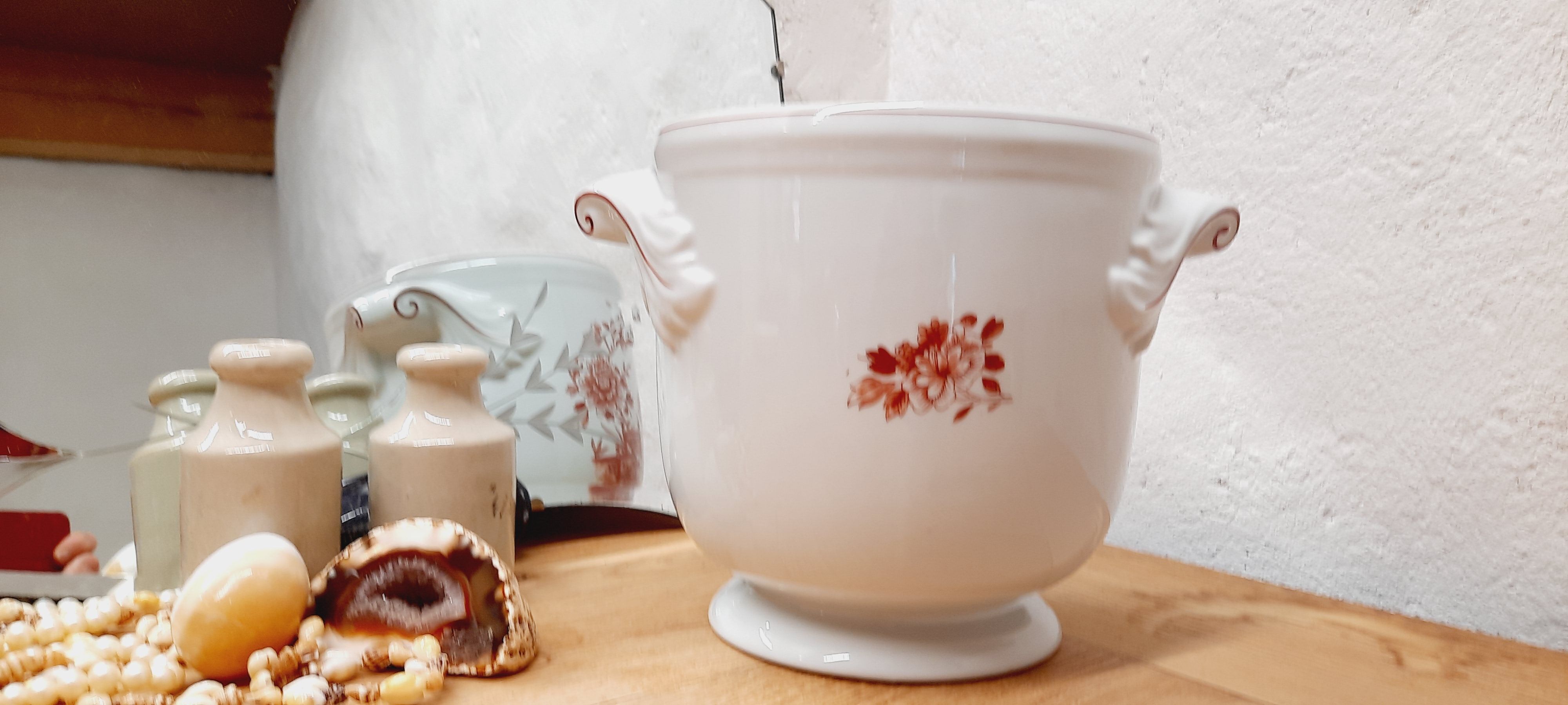 Pot cover Vista Alegre peonies