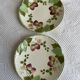 Set of 2 HB&Cie slip plates, diameter 21 cm, strawberry decoration