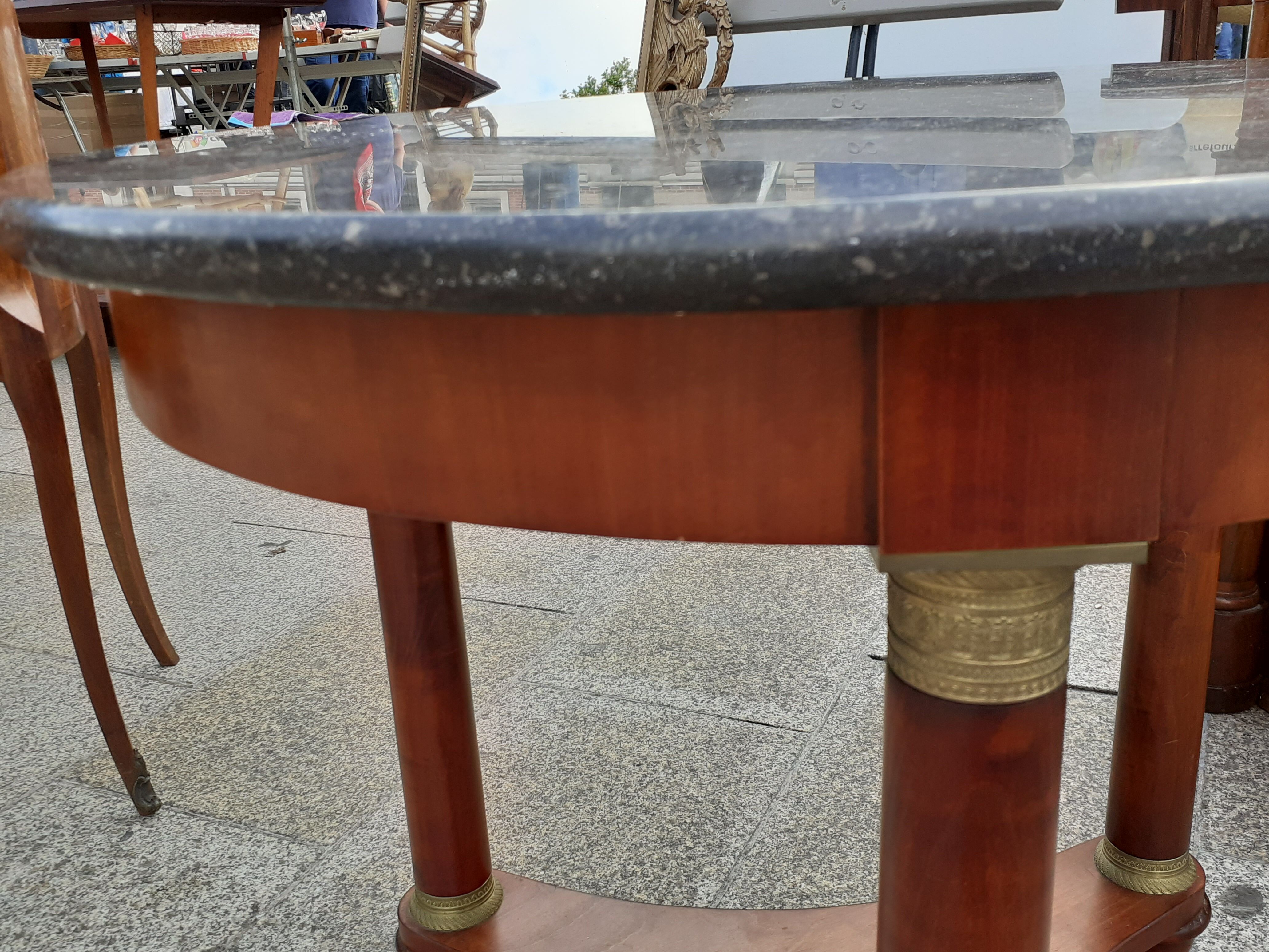 Ancient Gueridon with marble top side table empire style