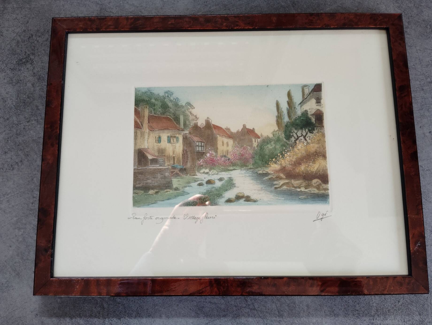 Framed watercolour