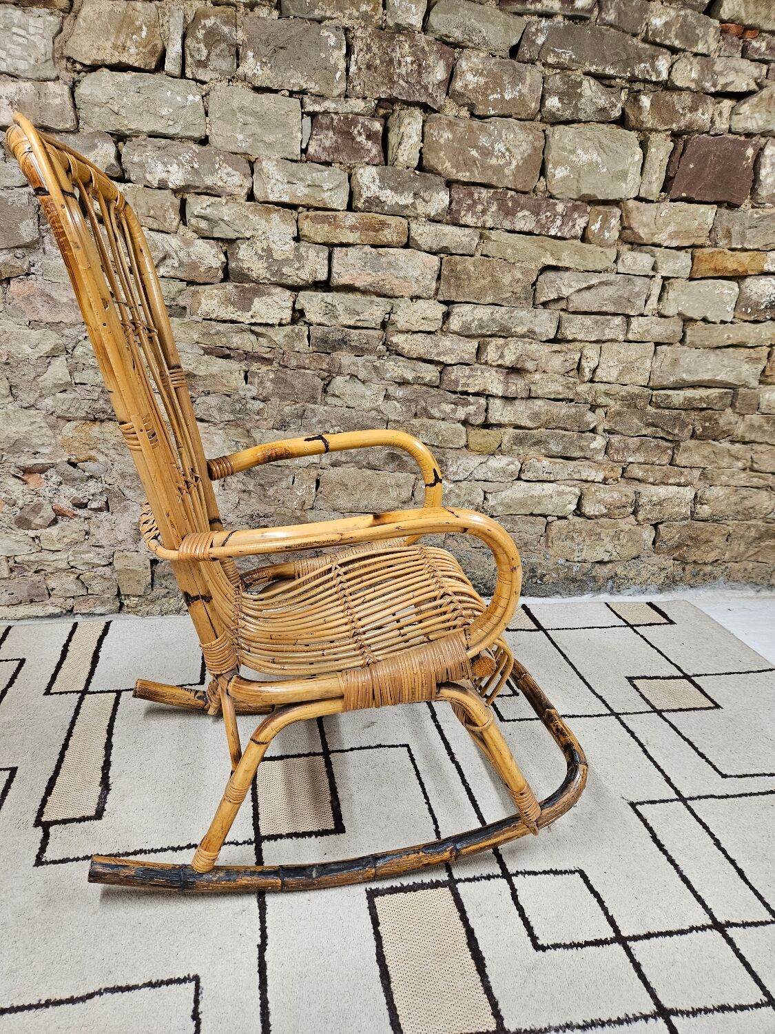 Rocking chair bambou 1950
