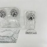 Set of Grohe ice glass bathroom set towel hanger, soap tray and plateau