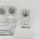 Set of Grohe ice glass bathroom set towel hanger, soap tray and plateau