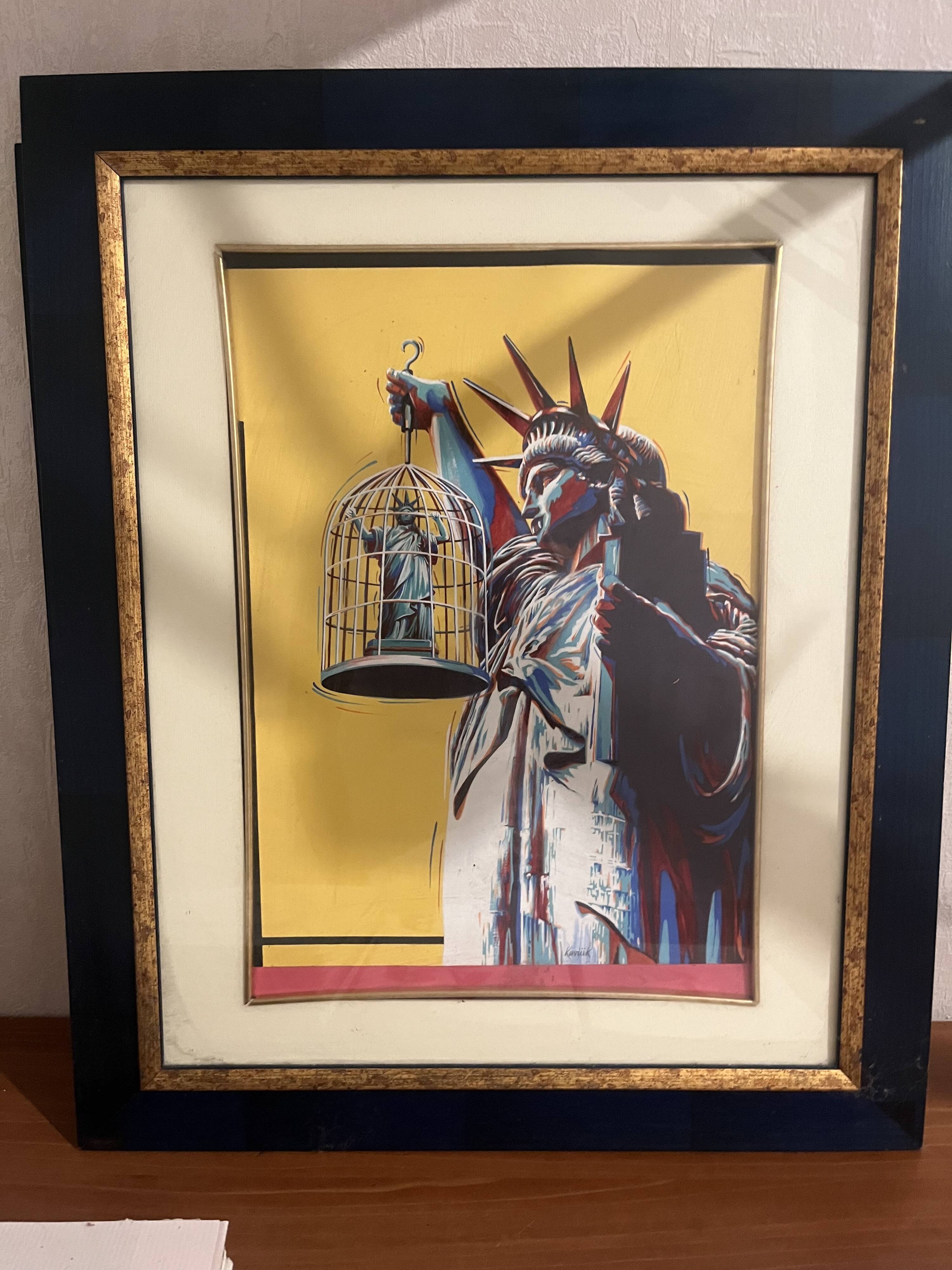 Original graphic artwork “Statue of Liberty in a cage” by Kaviiik – Form