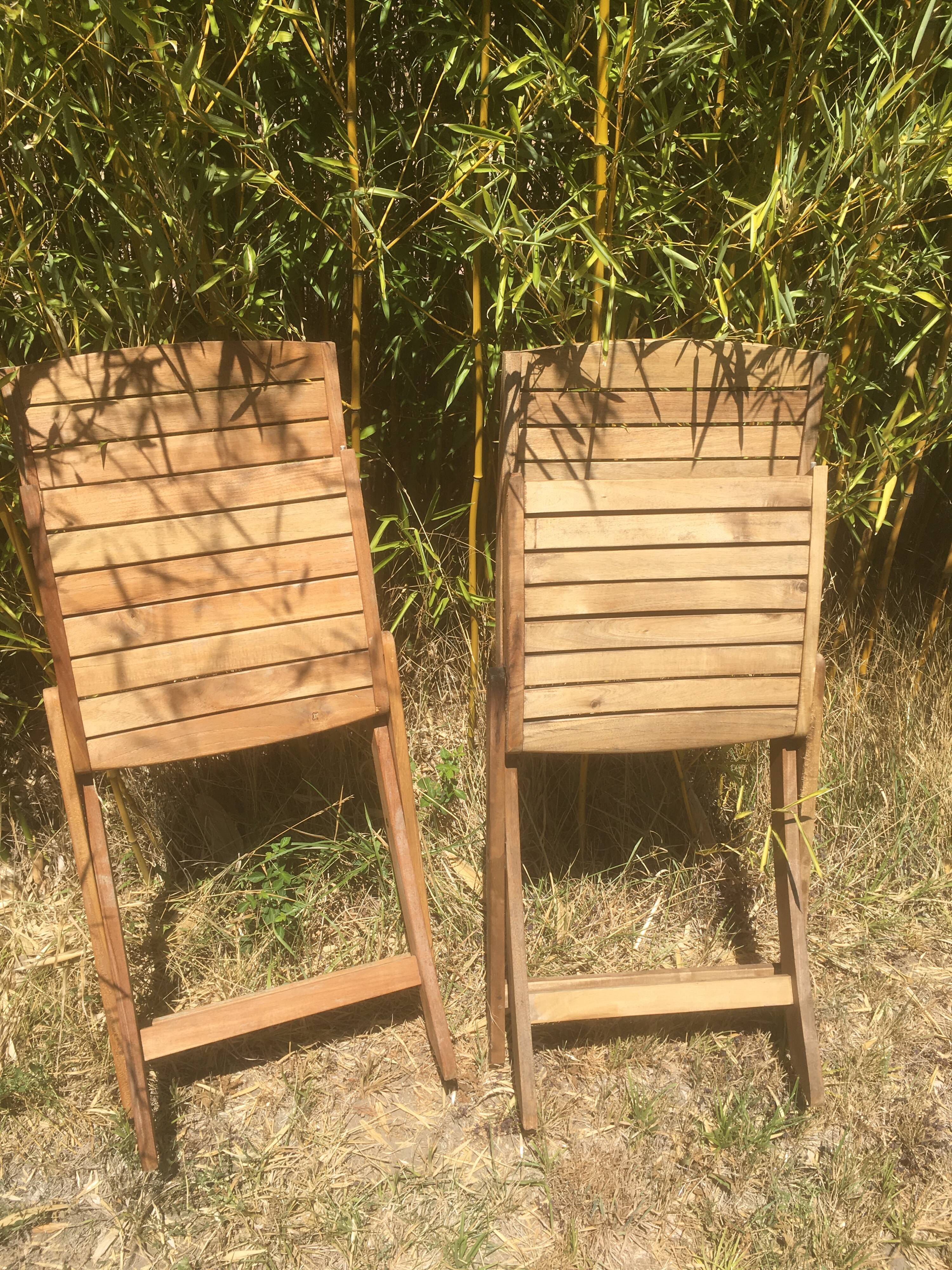 Pair of garden folding chairs
