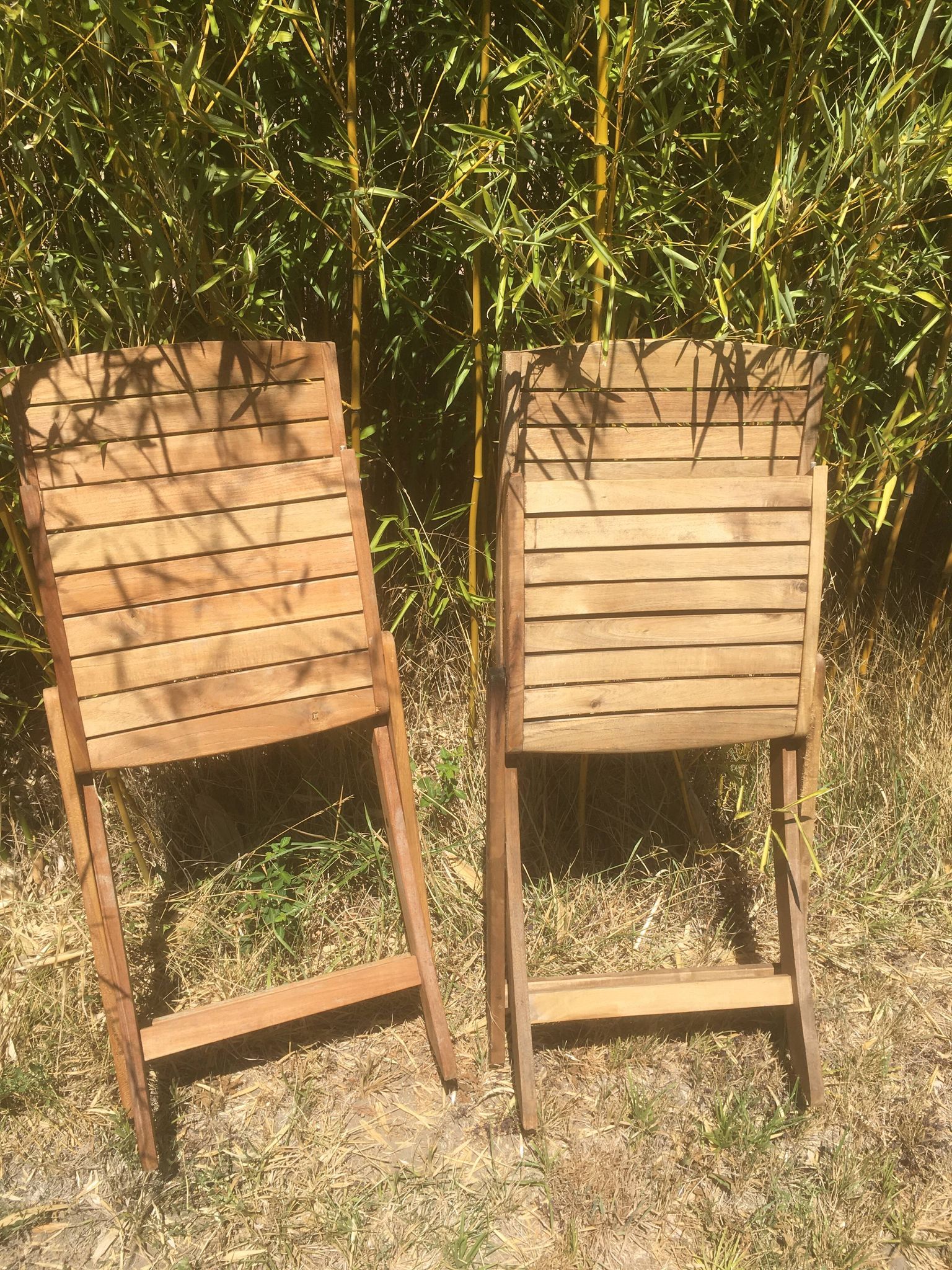 Pair of garden folding chairs