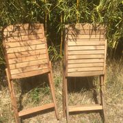 Pair of garden folding chairs