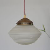 Engraved glass globe pendant lamp