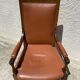 Fauteuil en bois et cuir