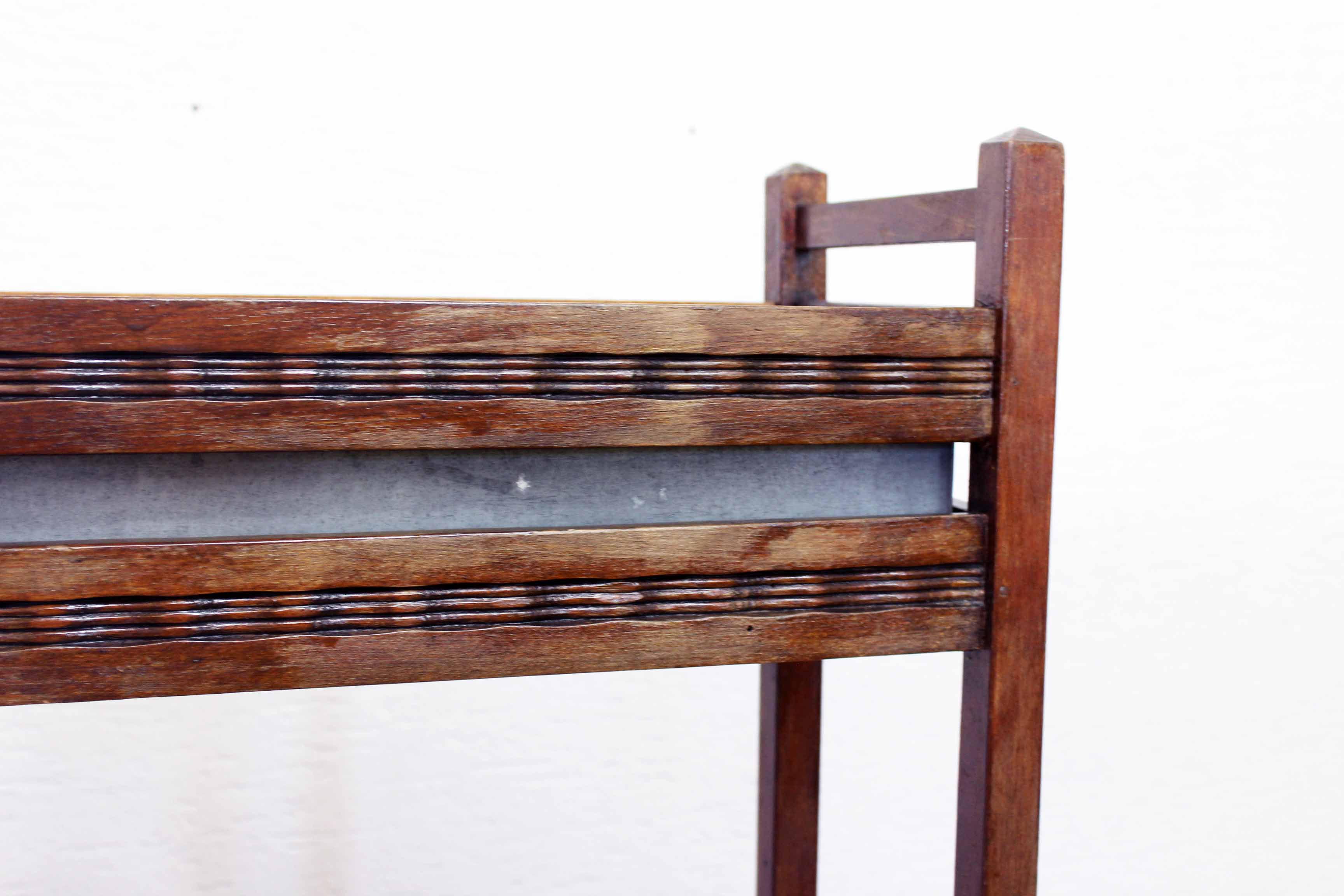 Solid wood and zinc planter