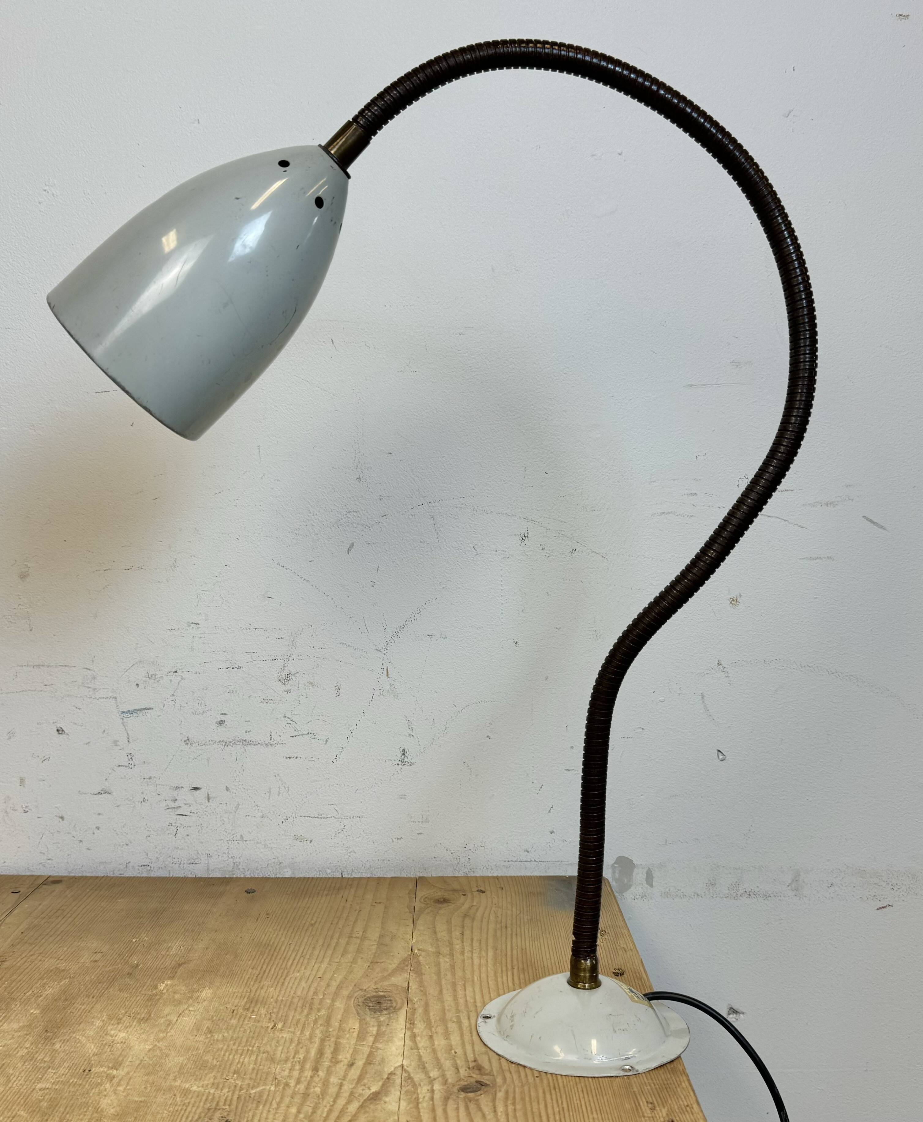 Grey Industrial Gooseneck Table Lamp from Philips, 1960s