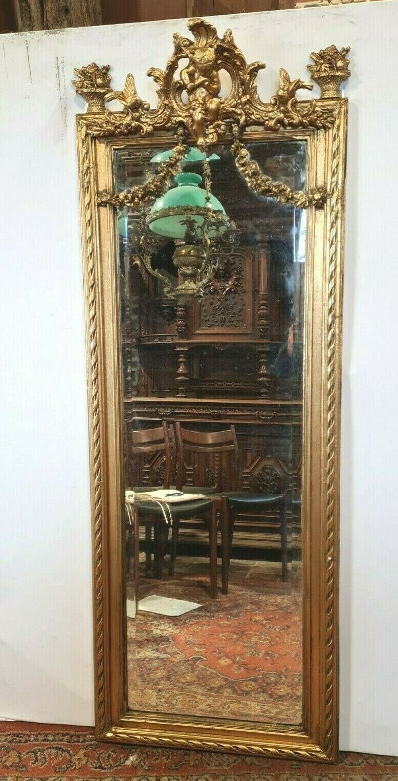 Miroir Décoratif Avec Chérubins Dorés, Style Vintage, 33,5 X 17 X 8 Cm