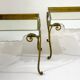 Pair of side tables, glass and brass, 1940s