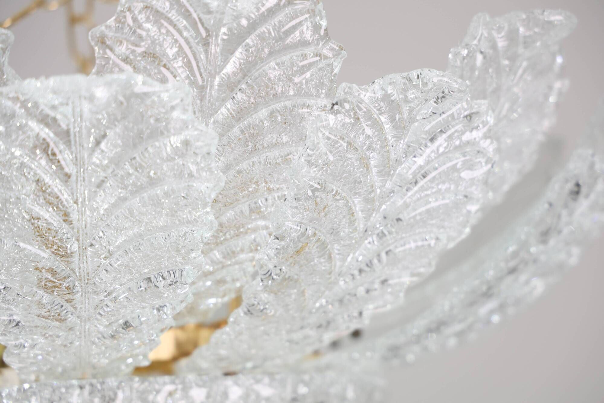 Taormina, Large Size Murano Clear trasparent Vintage Glass Ceiling Light, 1