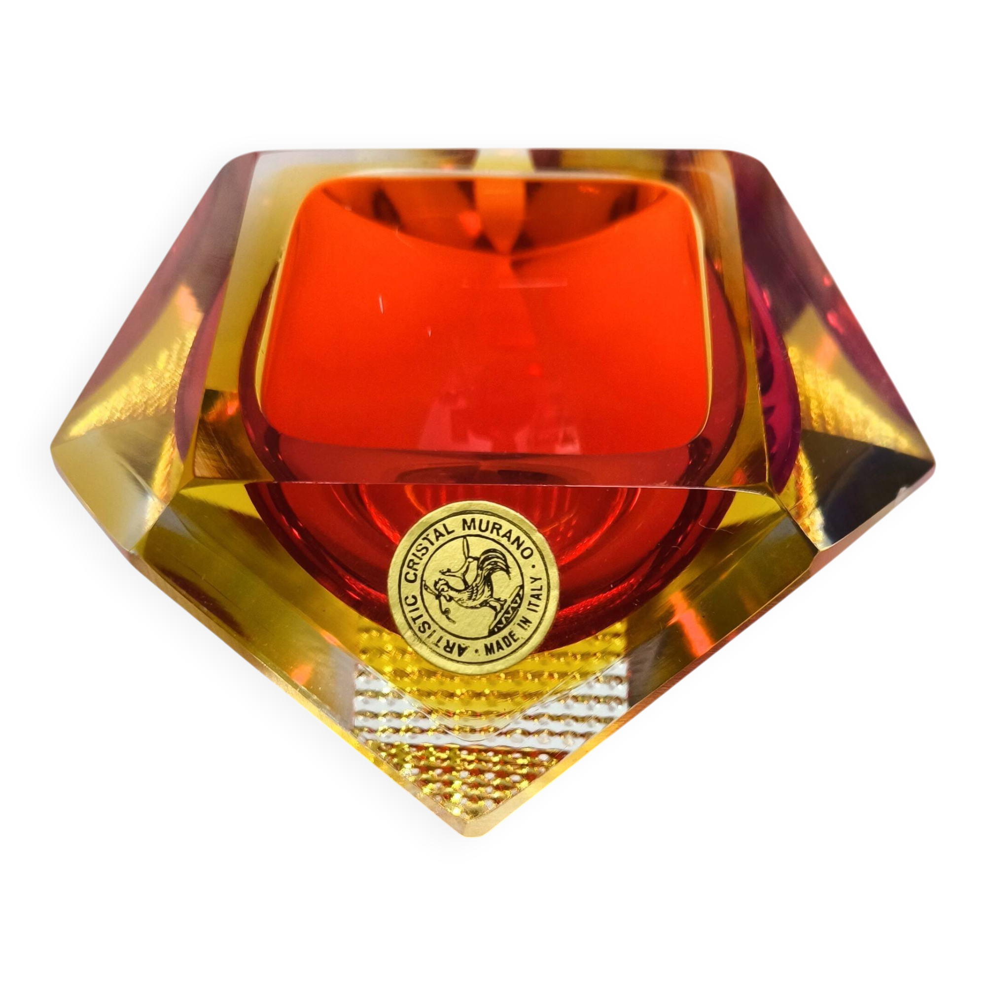 Cendrier en verre de Murano de Flavio Poli, années 60