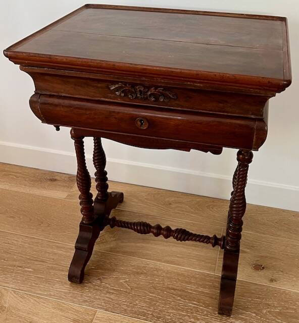 Louis Philippe mahogany workbench, 19th century