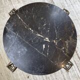 René Drouet coffee table in metal and black marble