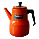 Vintage coffee maker in red enameled metal and Bakelite