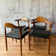Lot of 4 wooden & skai chairs