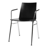 Mid-Century Modern Black Chair in with Armrests, Belgium