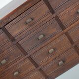 French Restored Oak Hardware Store Apothecary Cabinet, 1920/1930s