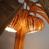 "Palm/coconut tree" floor lamp in rattan
