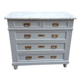 Old oak and marble chest of drawers