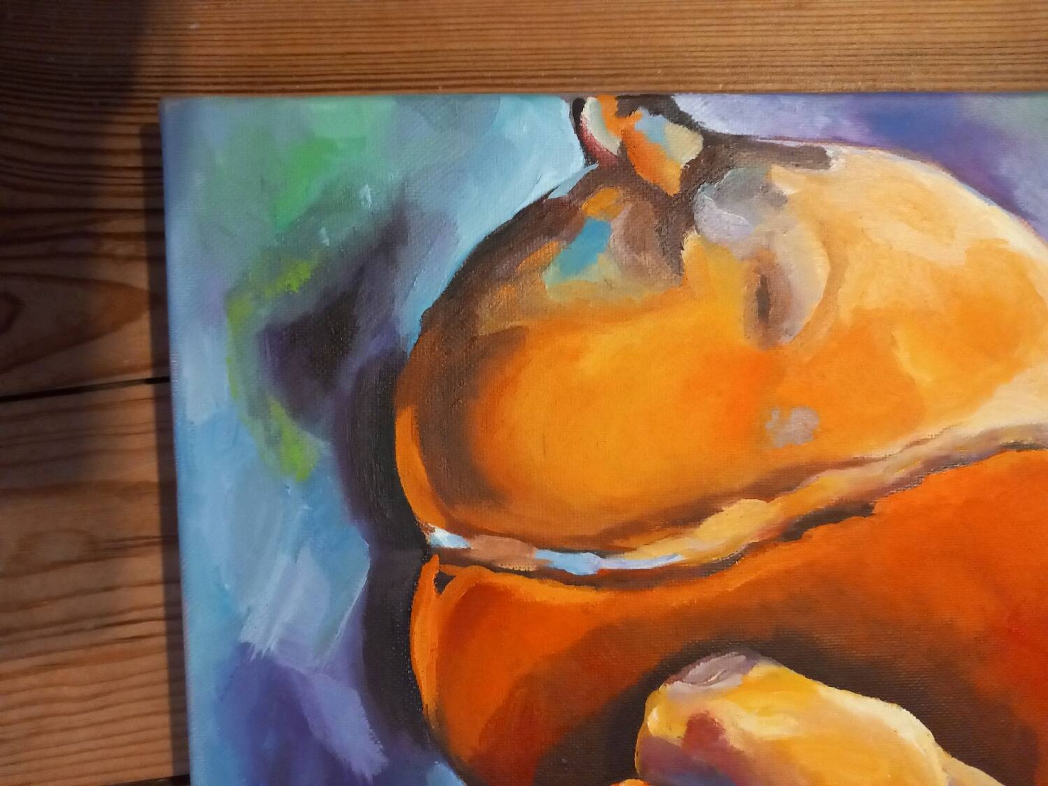 Tableau peint à l'huile " Les glands"