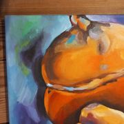 Tableau peint à l'huile " Les glands"