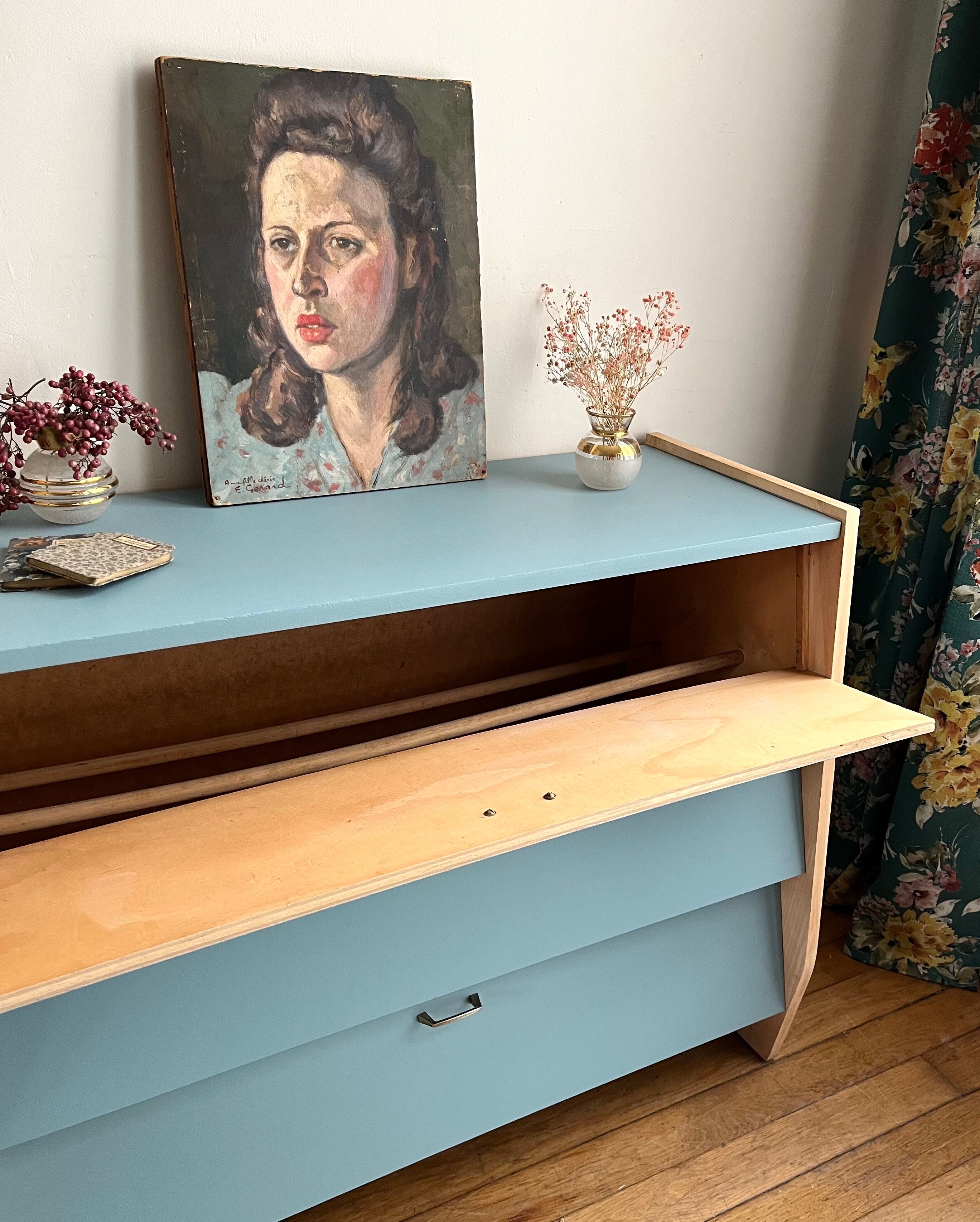 Restored vintage shoe cabinet