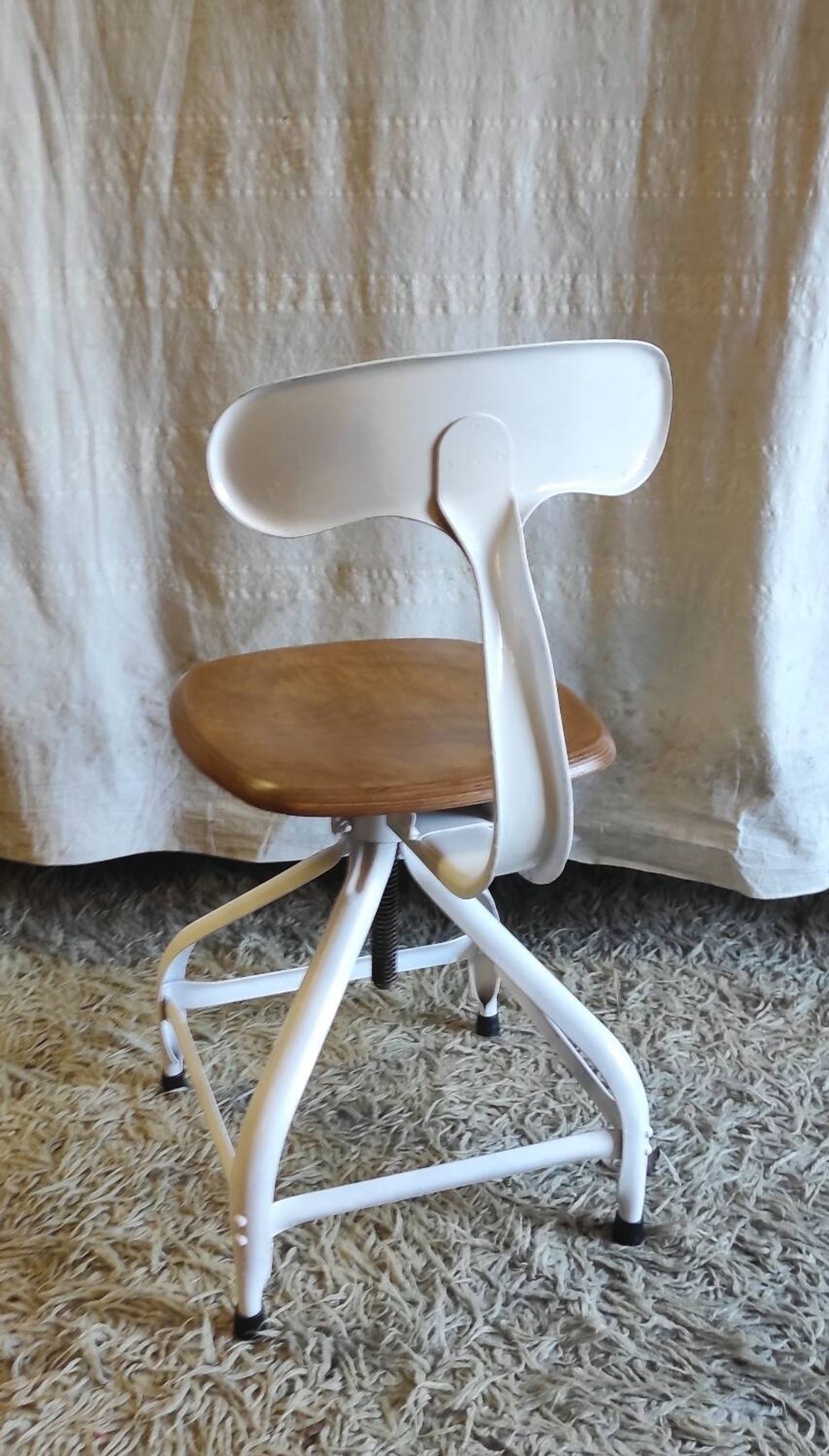 Workshop chair by Nicolle in metal and wood - 1960s