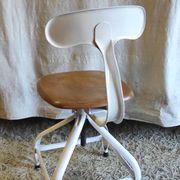 Workshop chair by Nicolle in metal and wood - 1960s