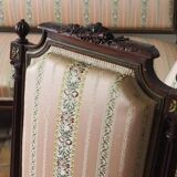 Antique French Empire Style Sofa and Chairs: Pink Satin Furniture Set