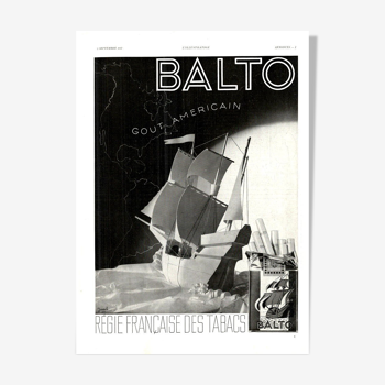 Vintage poster 30s Cigarettes Balto