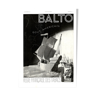 Affiche vintage années 30 Cigarettes Balto