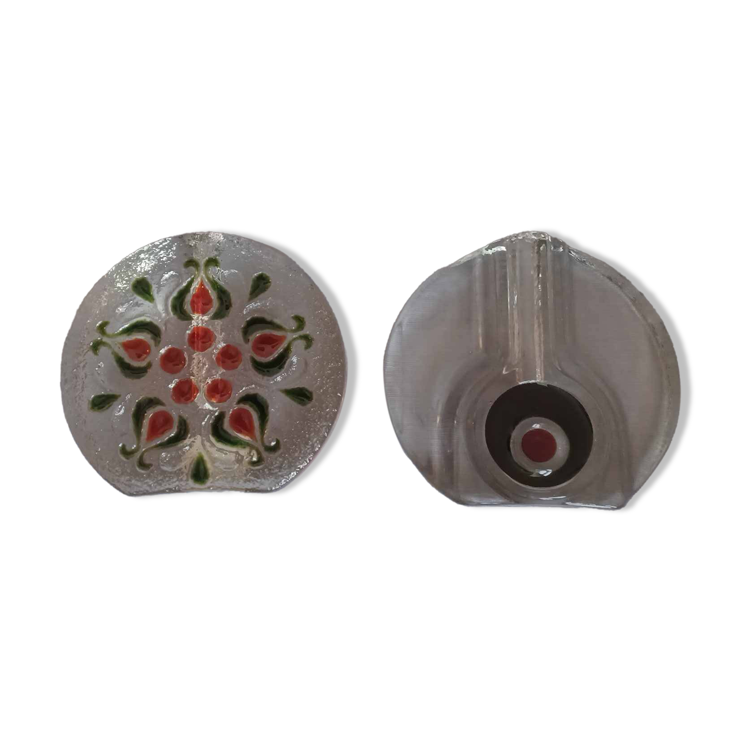 2 vases en verre Pop Art de Walther, années 1970