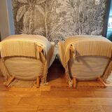 Paire de fauteuils crapaud en velours