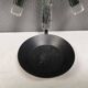 Vintage wrought-iron wall candle holder with pressed glass decoration 1970s