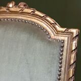 Chaise velours bleu et dorure