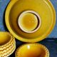 Hollow flat and five cups southern ochre slip 50s