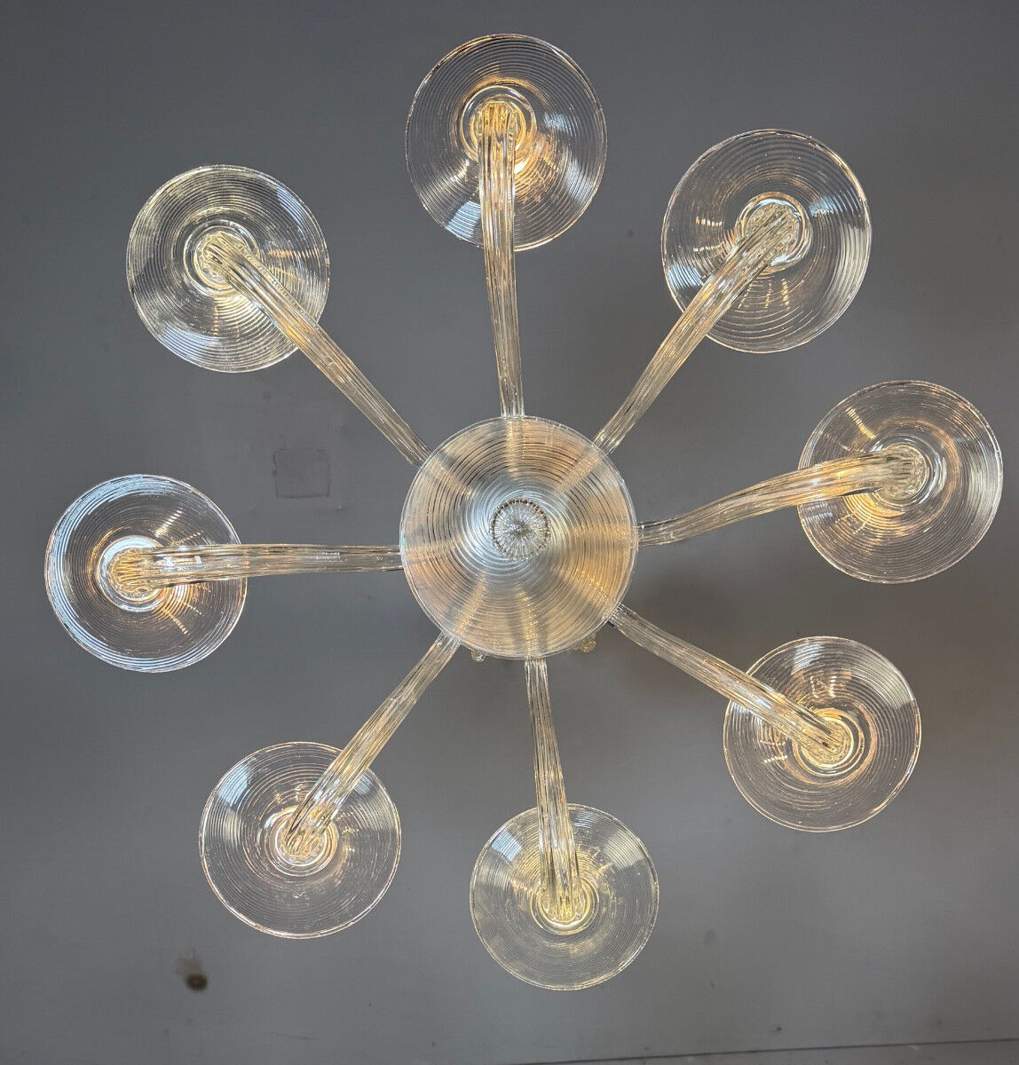 Colourless Venetian glass lustre from Murano circa 1930