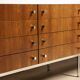 Vintage sideboard by Luigi Bartolini in rosewood and chrome metal, 1960