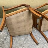 Pair of mustard-colored armchairs - classic style