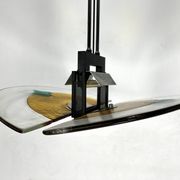 Lustre italien postmoderne en verre de Murano épais des années 80