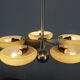 Exceptional Art Deco Functionalist Nickel-Plated Chandelier, 1930s