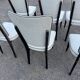Set of 6 vintage chairs from the 50s-60s – Blue faux leather – Tapered legs