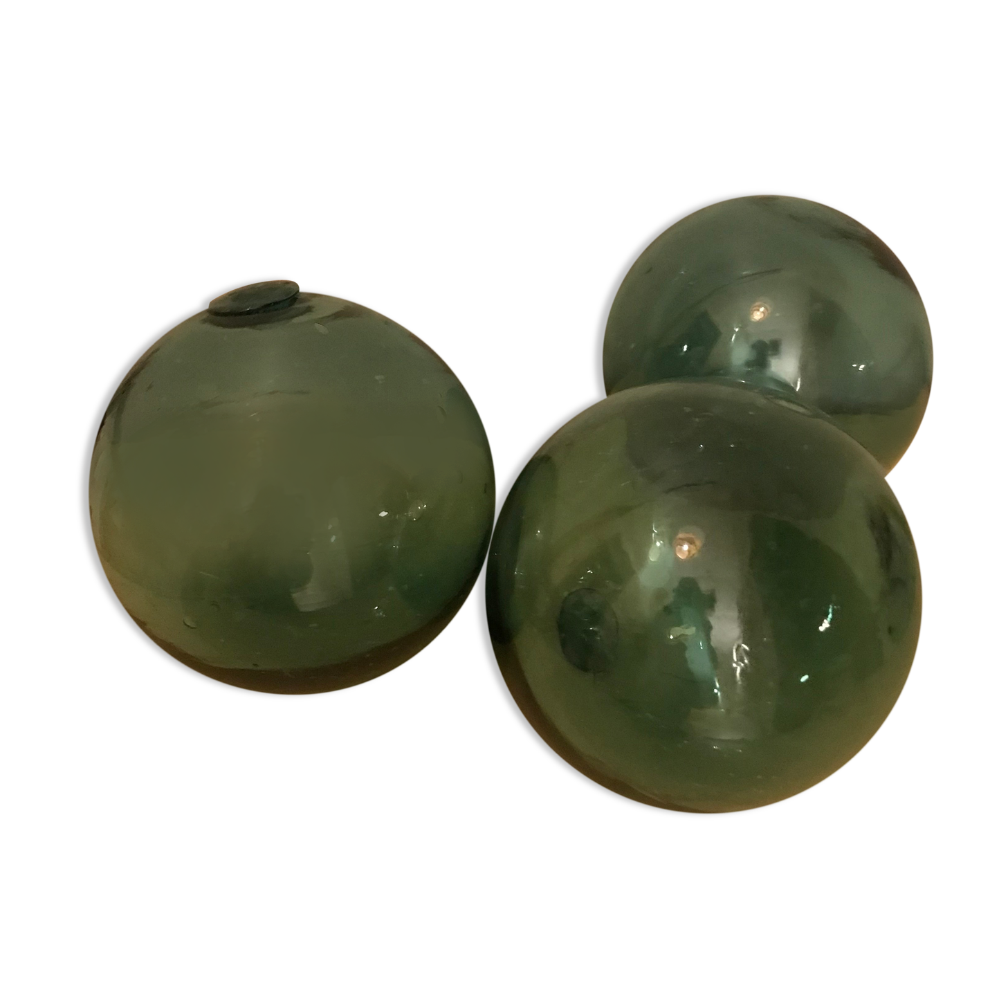 Set of three glass balls