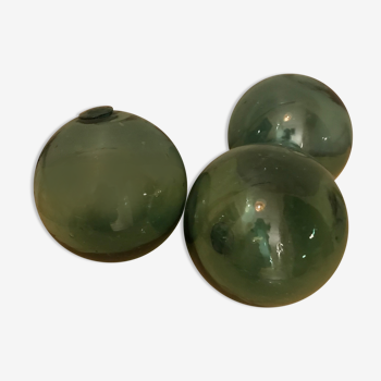 Set of three glass balls