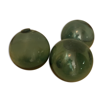 Set of three glass balls