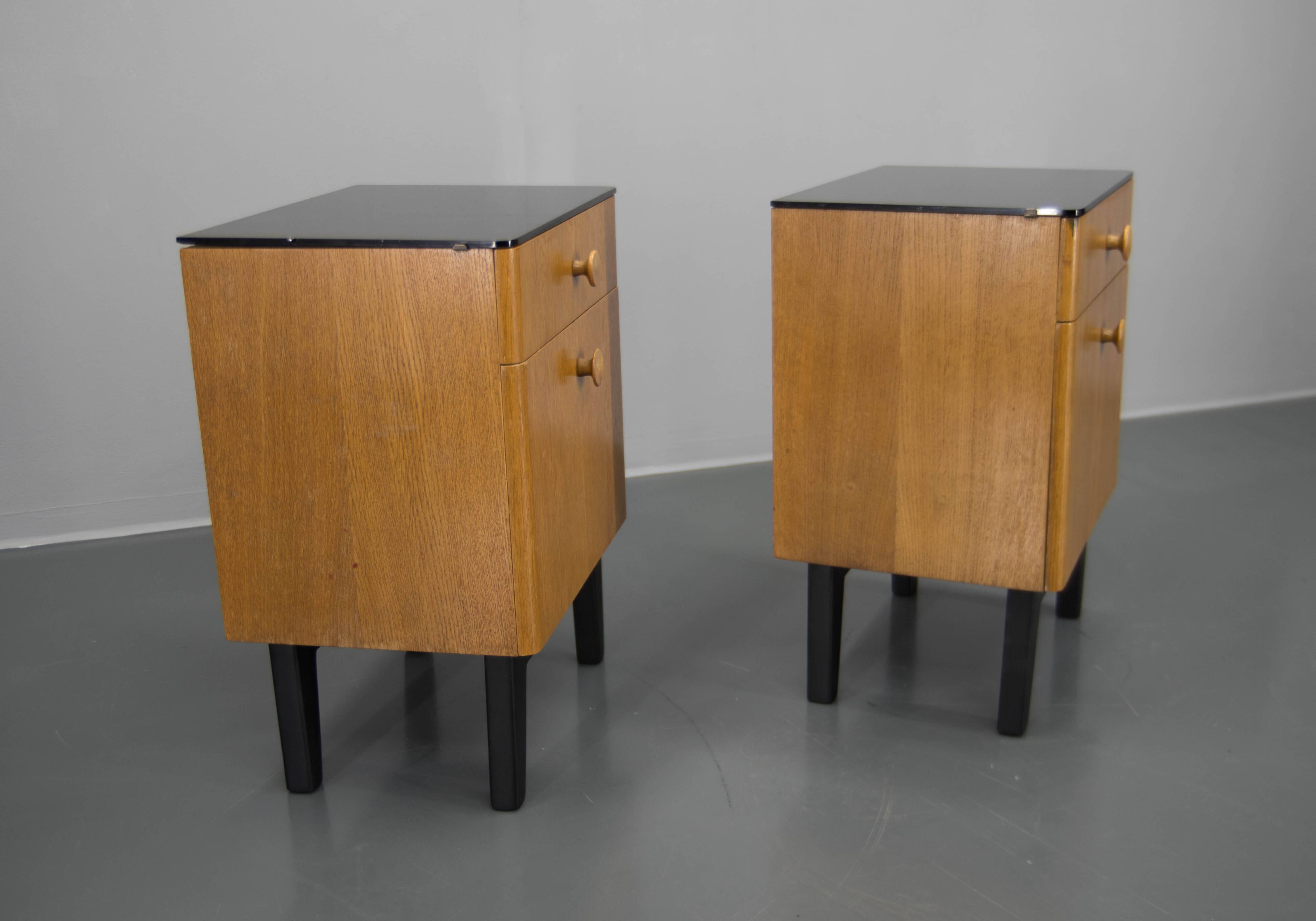 Set of Two Night Stands by Halabala for UP Zavody, 1950s